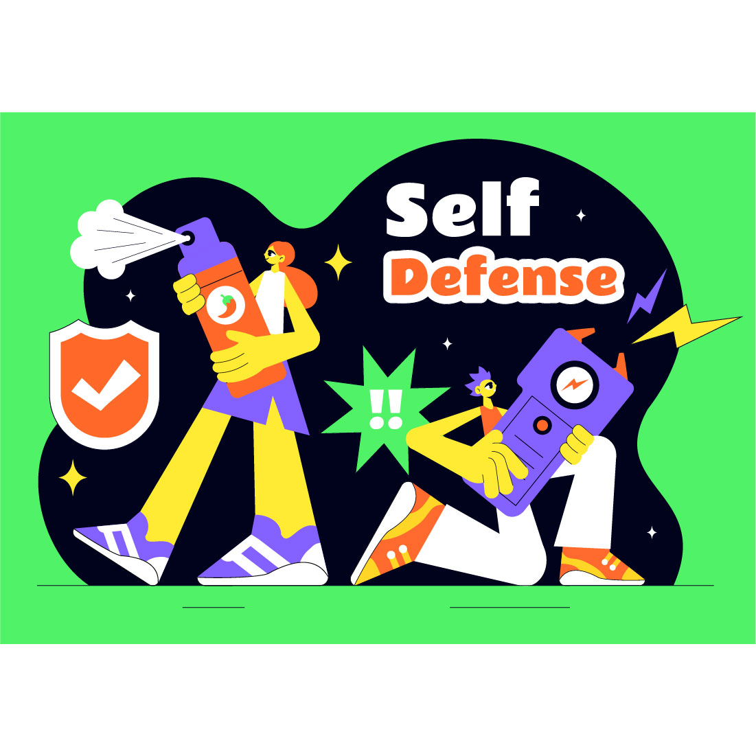 8 Self Defense Vector Illustration cover image.