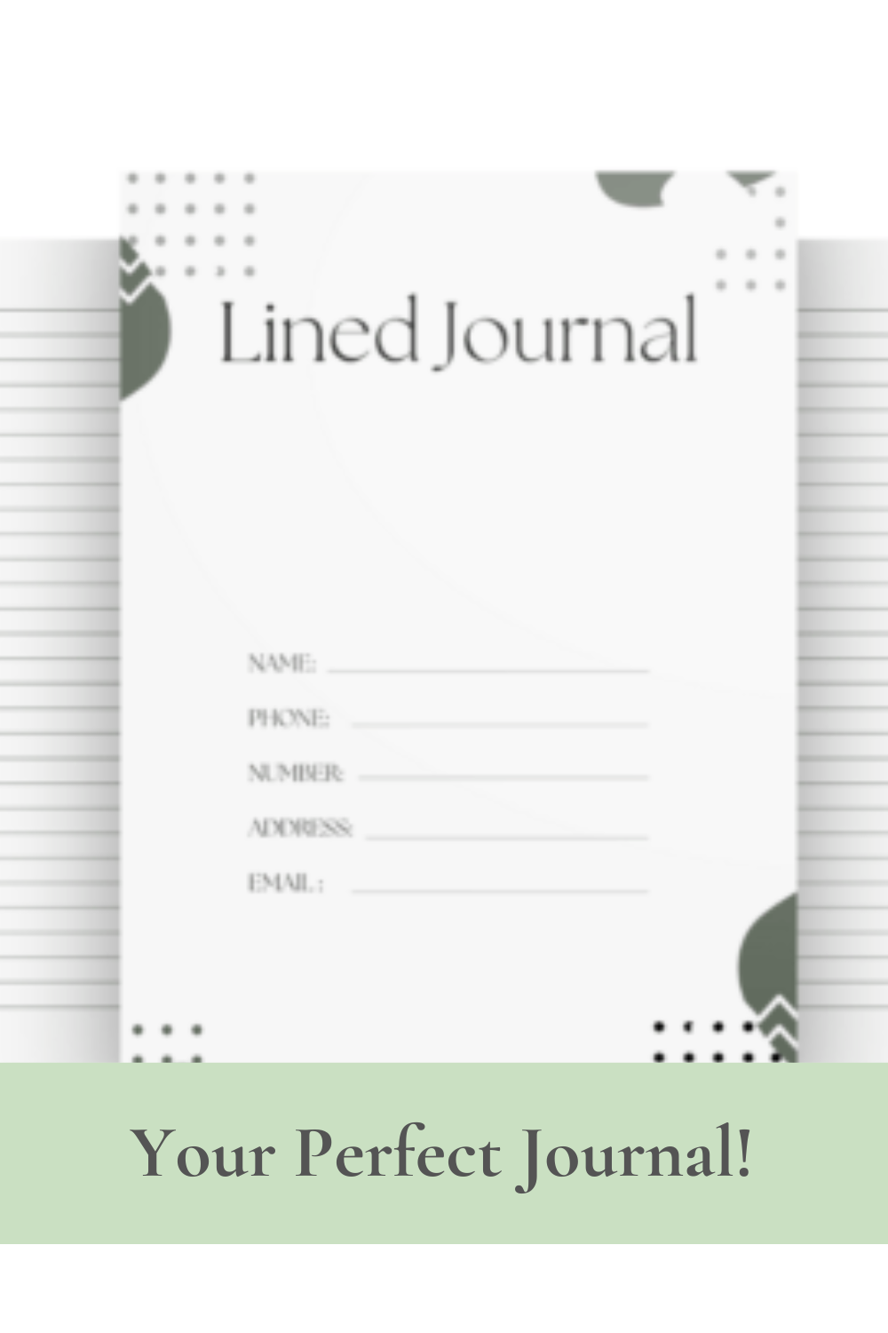 Lined Journal KDP Interior pinterest preview image.