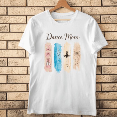 Watercolor Dance Mom T-Shirt Design cover image.