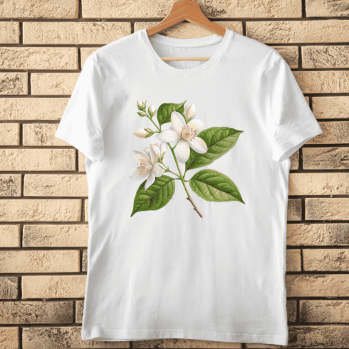 Jasmine Flower T-Shirt Design cover image.