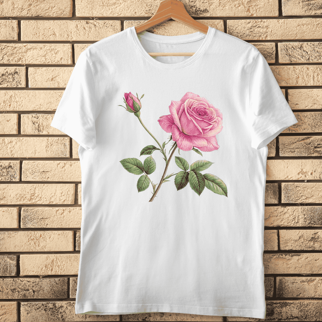 Pink Rose Flower T-Shirt Design cover image.