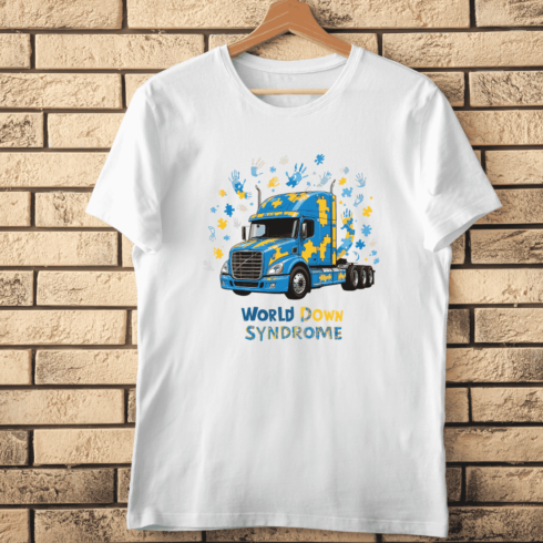 Down Syndrome Awareness Truck T-Shirt Design cover image.