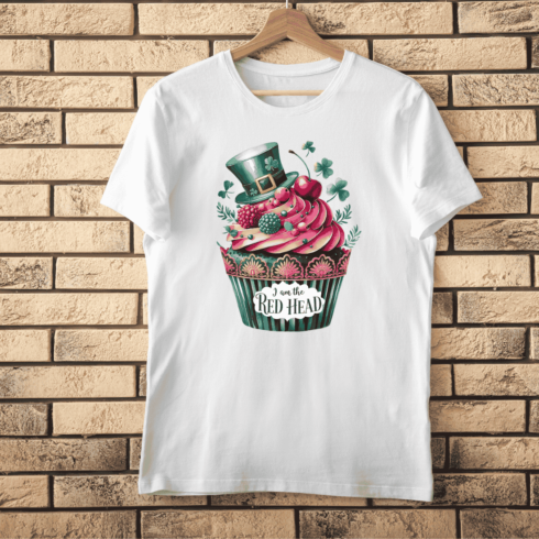 Leprechaun Hat Cupcake T-shirt Design cover image.