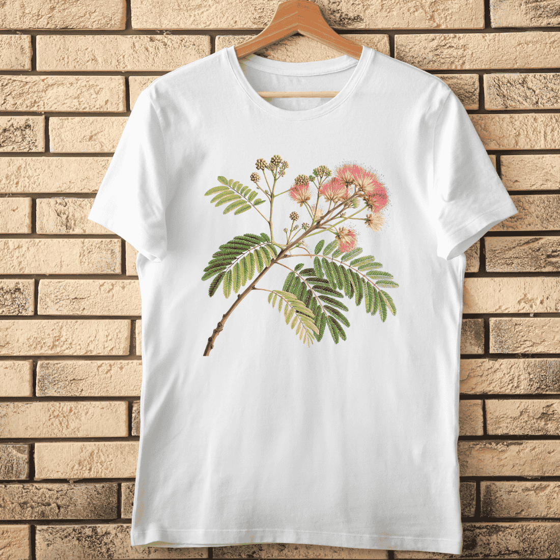 Natural Mimosa Flower T-Shirt Design cover image.