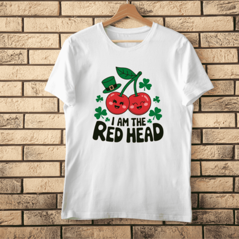 I AM THE RED Head Cherries T-shirt Design cover image.