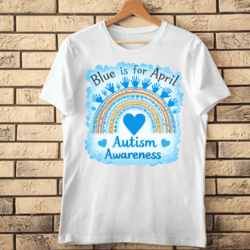 Blue is for April Autism Support T-Shirt Design cover image.