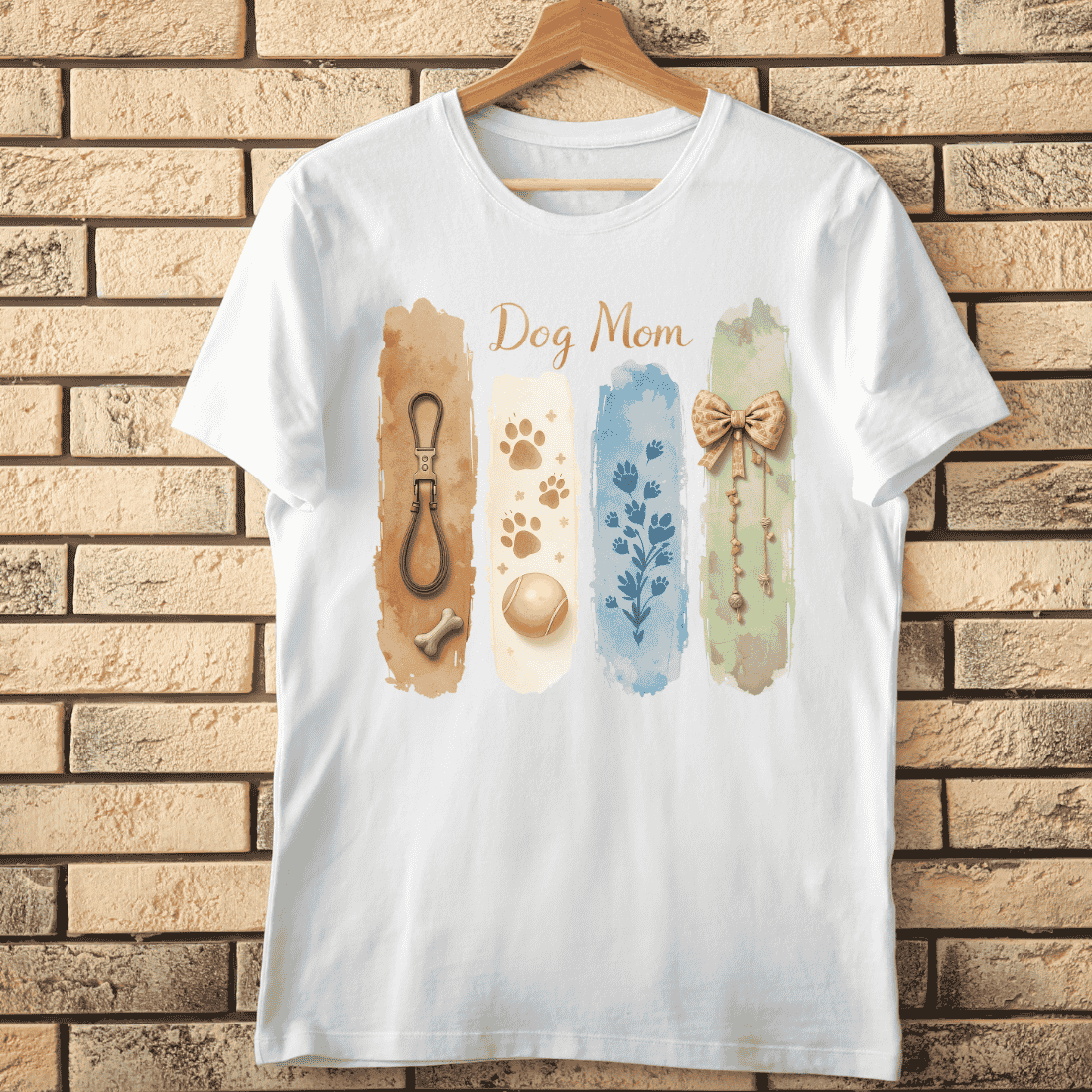 Watercolor Dog Mom T-Shirt Design cover image.