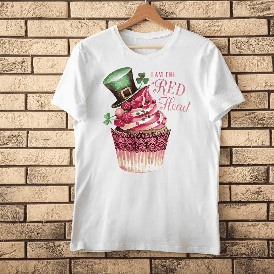 I AM THE RED Head Cupcake T-shirt Design cover image.