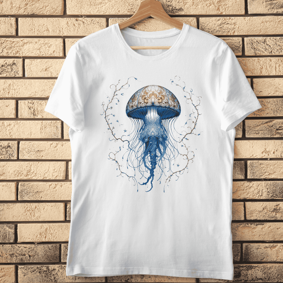 Ornate Jellyfish Fantasy T-shirt Design cover image.