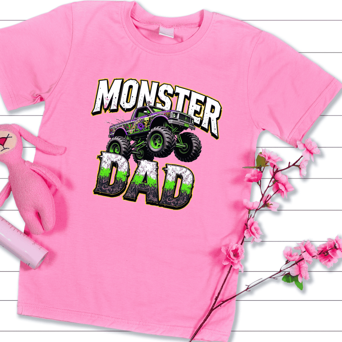 Monster Dad T-shirt Design preview image.