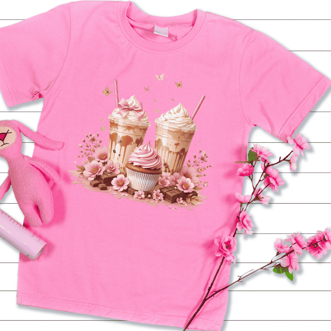 Milkshake and Chocolate T-shirt Design preview image.