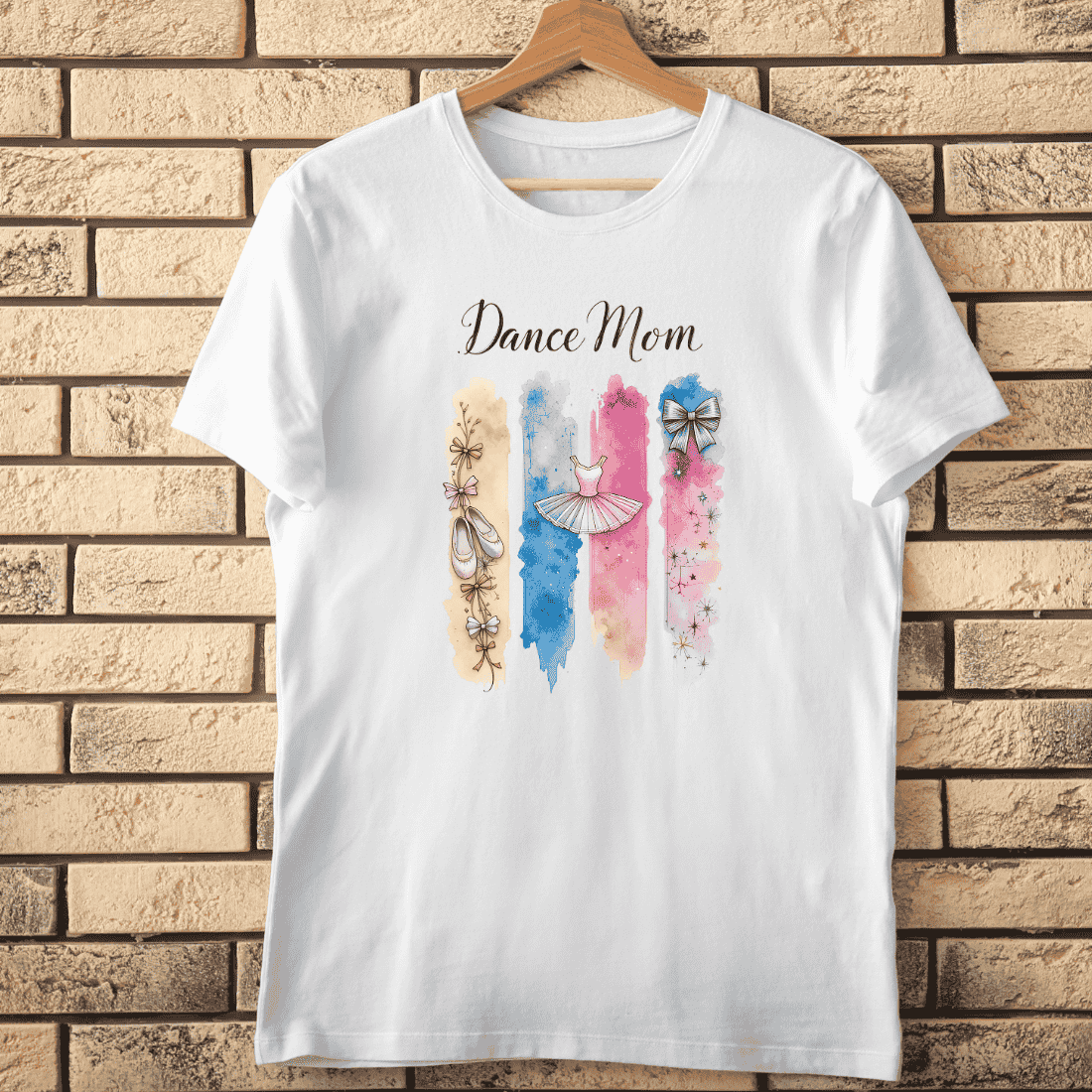 Mother's Day Dance Mom with Ballet Shoes T-Shirt Design cover image.