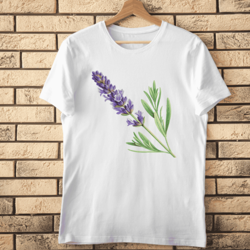 Botanical Lavender Flower T-Shirt Design cover image.