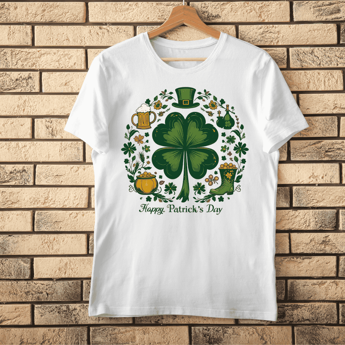 Festive St Patrick's Day T-shirt Design cover image.