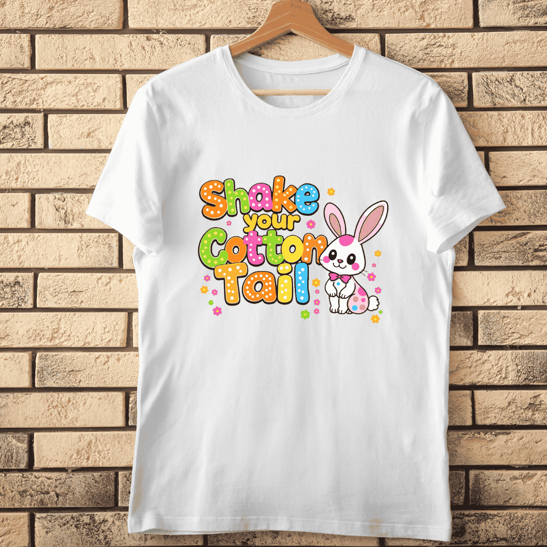 Bunny with Shake Your Cotton Tail T-Shirt Design cover image.