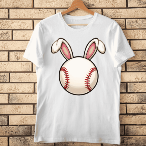 Baseball with Rabbit Ears T-Shirt Design cover image.