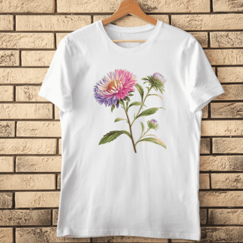 Aster Flower T-Shirt Design cover image.