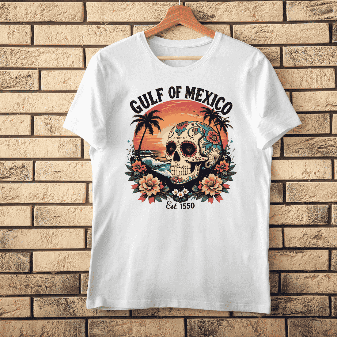 Gulf of Mexico Skull T-shirt Design cover image.