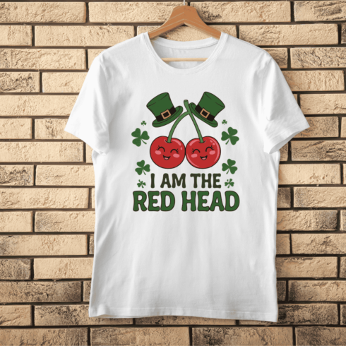 Whimsical St Paddy's Cherries T-shirt Design cover image.