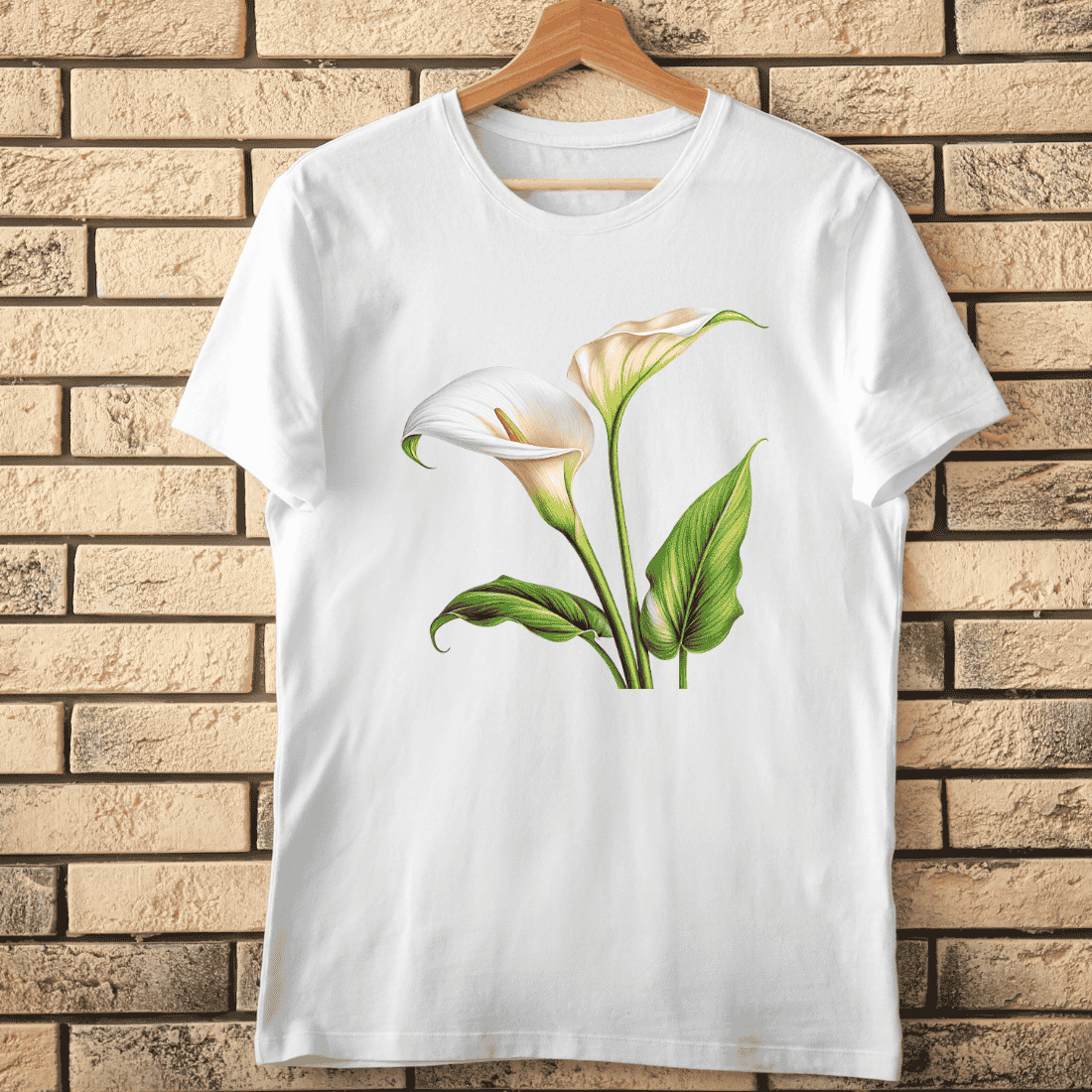 Natural Calla Lily Flower T-Shirt Design preview image.