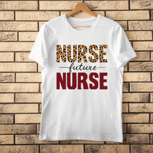 Future Nurse Leopard Print T-Shirt Design cover image.