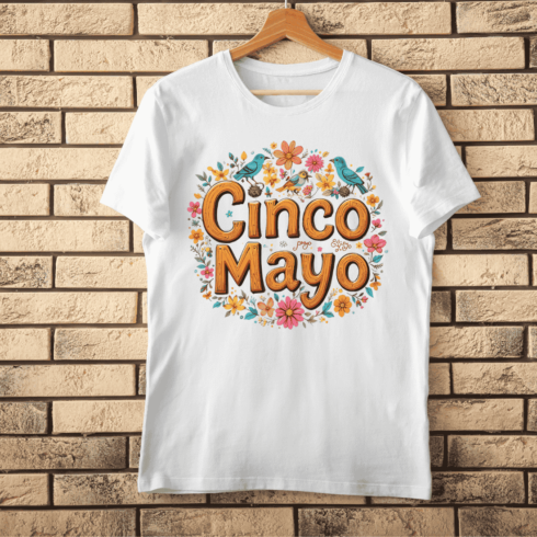 Cinco de Mayo Floral T-Shirt Design cover image.