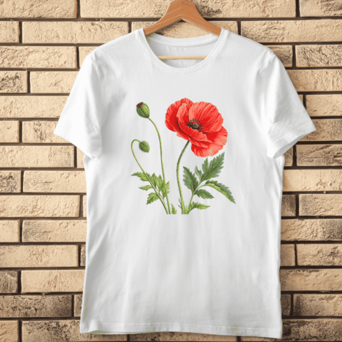 Red Poppy T-Shirt Design cover image.