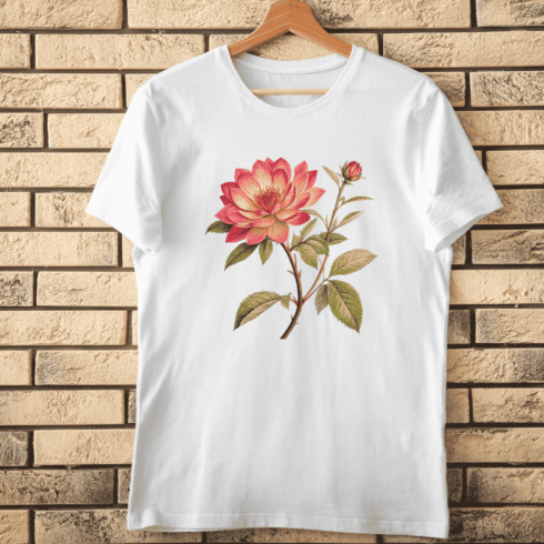 Botanical Hellebore Flower T-Shirt Design cover image.