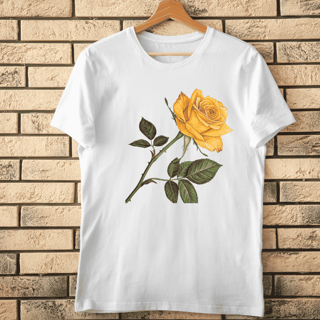 Yellow Rose Flower T-Shirt Design cover image.