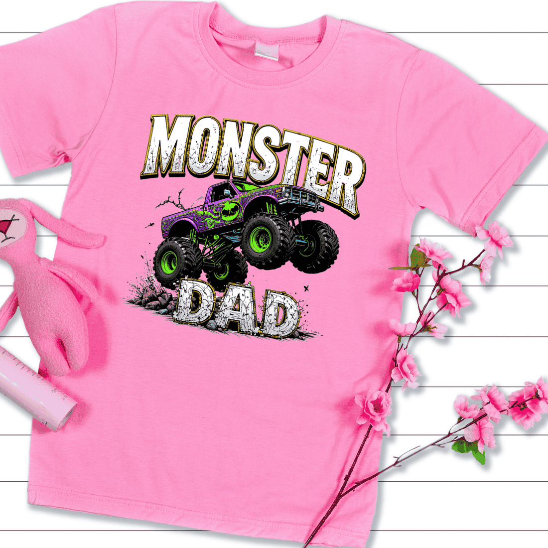 Father's Day Monster Truck T-shirt Design preview image.