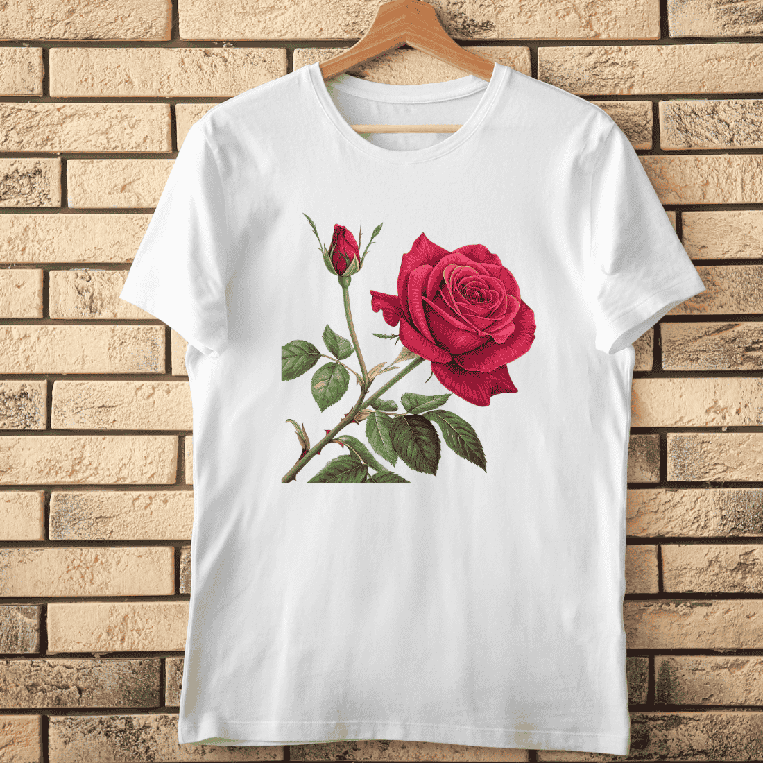 Red Rose Flower T-Shirt Design cover image.