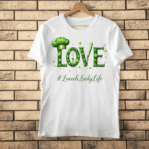 Irish Love Lunch Lady T-shirt Design cover image.