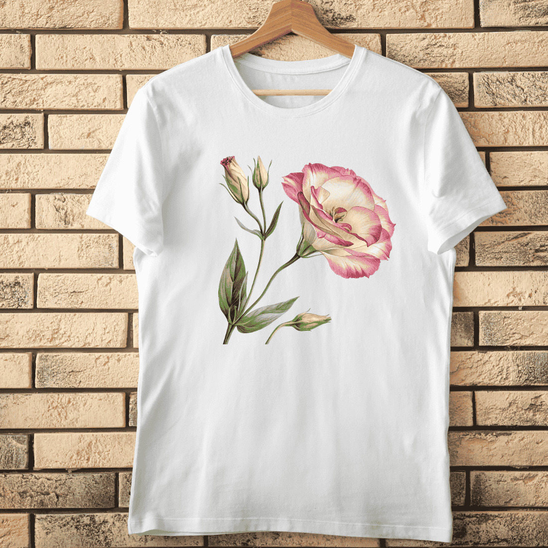 Pink Lisianthus Flower T-Shirt Design cover image.