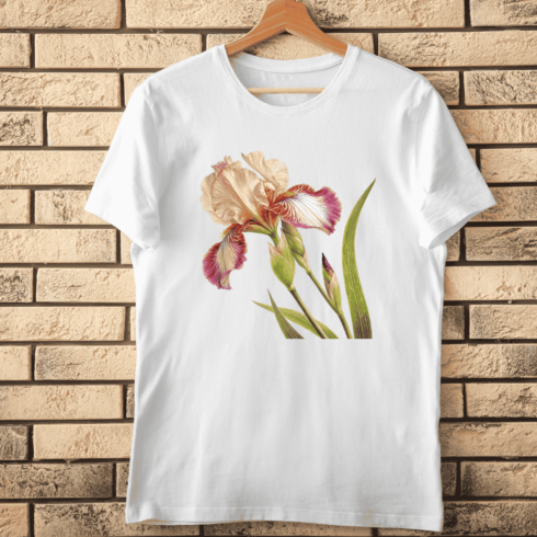 Iris Flower T-Shirt Design cover image.