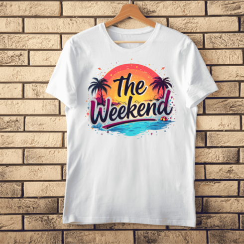 The Weekend Tropical Getaway T-shirt Design cover image.