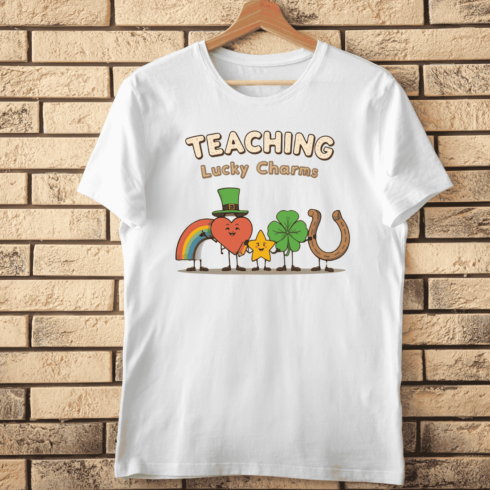 Lucky Charms Learning T-shirt Design cover image.