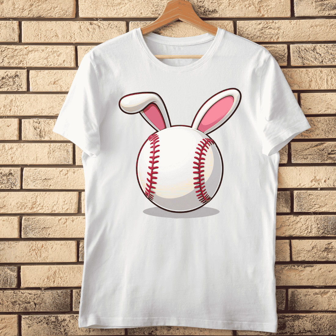 Baseball with Bunny Ears T-Shirt Design cover image.