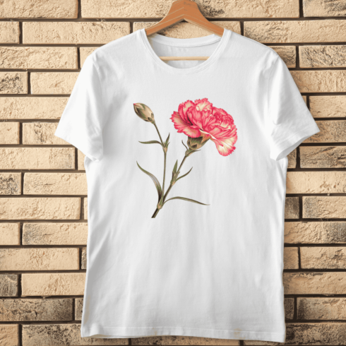 Carnation Flower T-Shirt Design cover image.