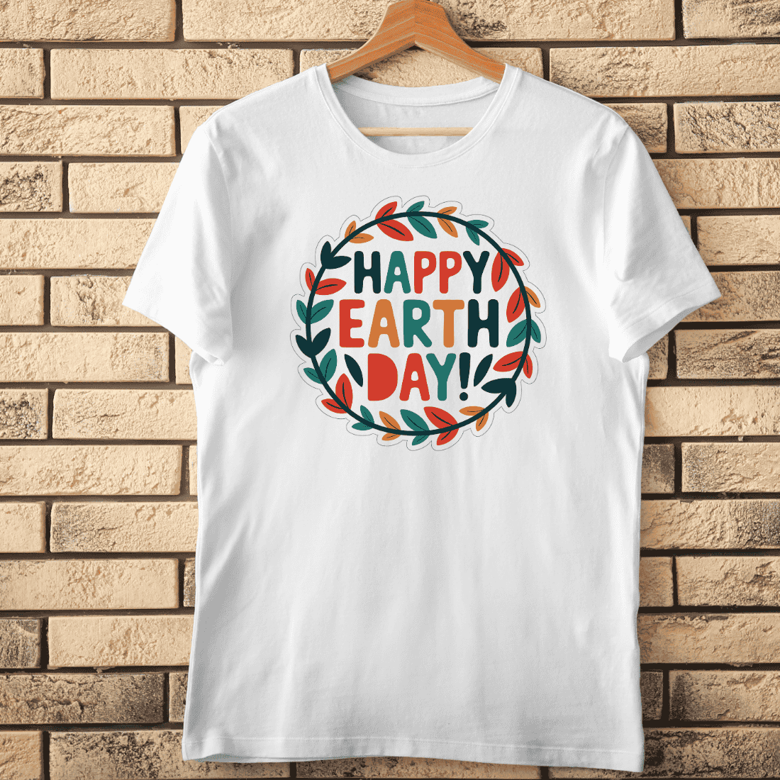 Colorful Happy Earth Day T-shirt Design cover image.