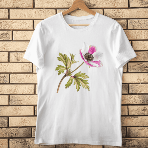 Floral Anemone Bloom T-Shirt Design cover image.