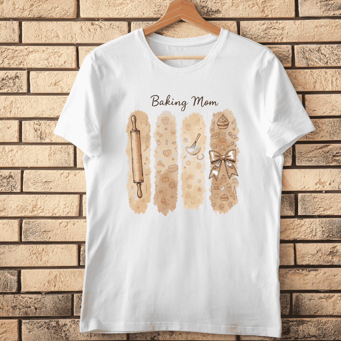 Watercolor Baking Mom T-Shirt Design cover image.