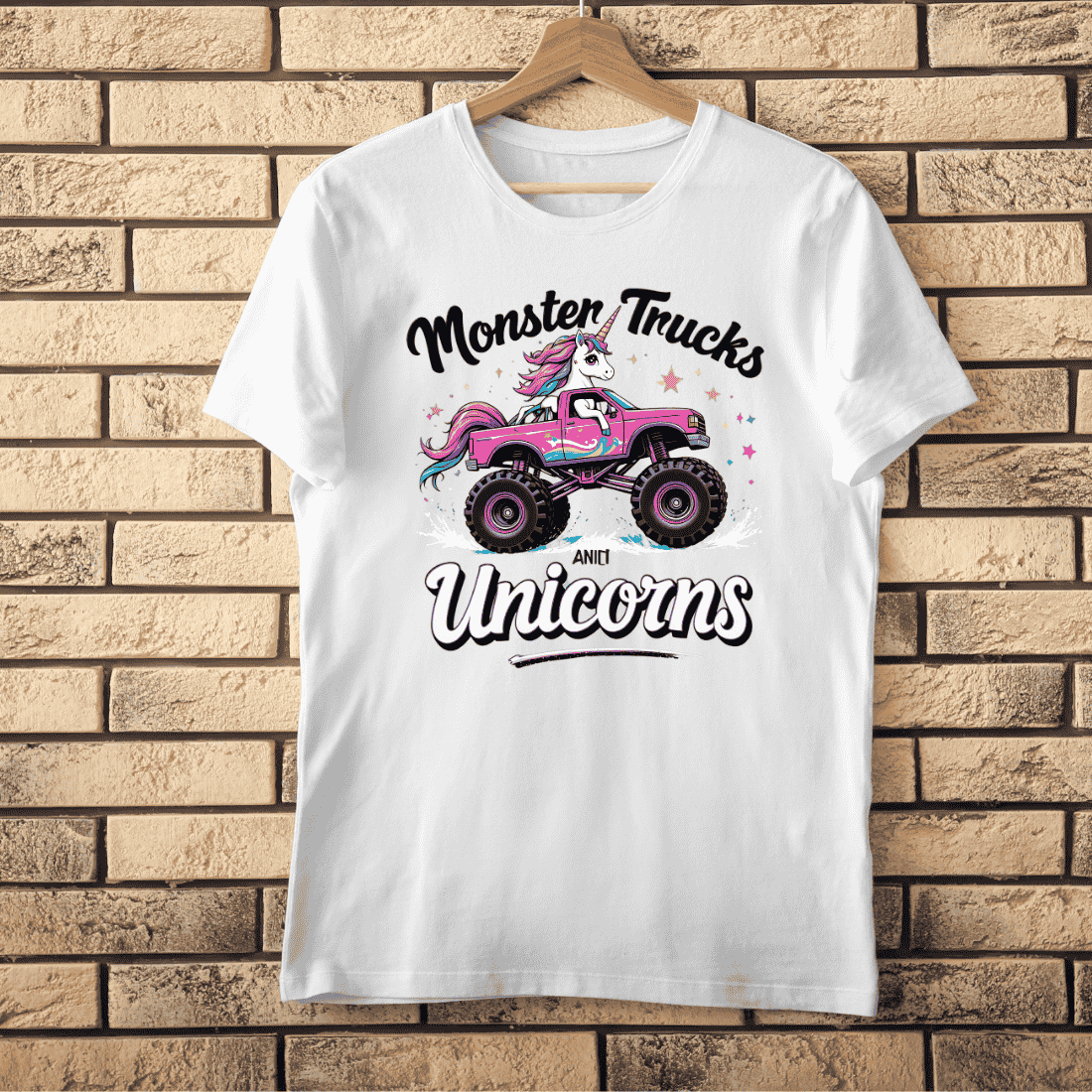 Monster Truck Unicorn T-shirt Design cover image.