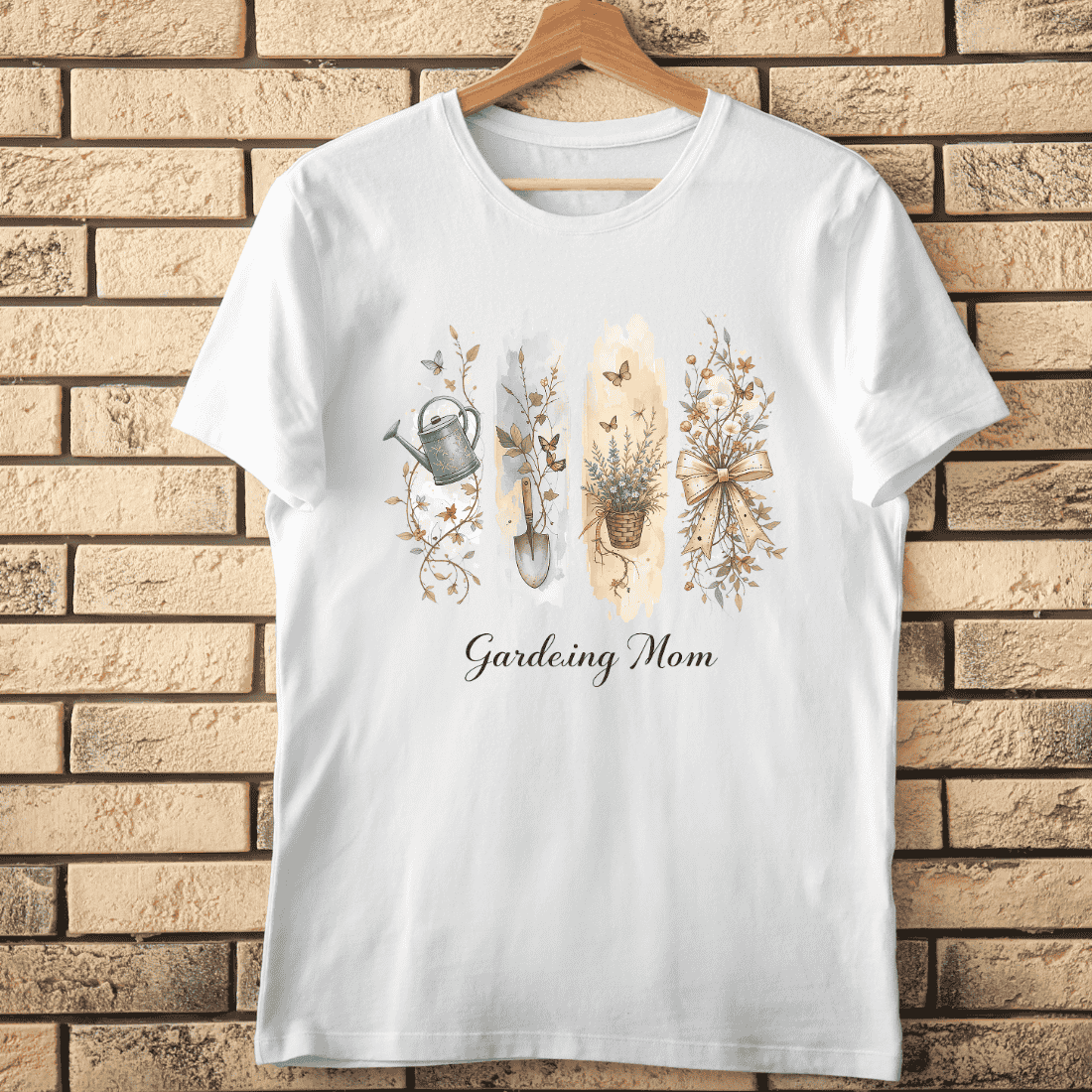 Watercolor Gardening Mom T-Shirt Design cover image.