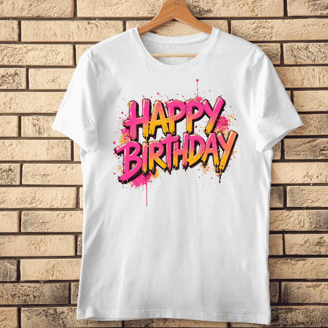 Happy Birthday Graffiti T-Shirt Design cover image.