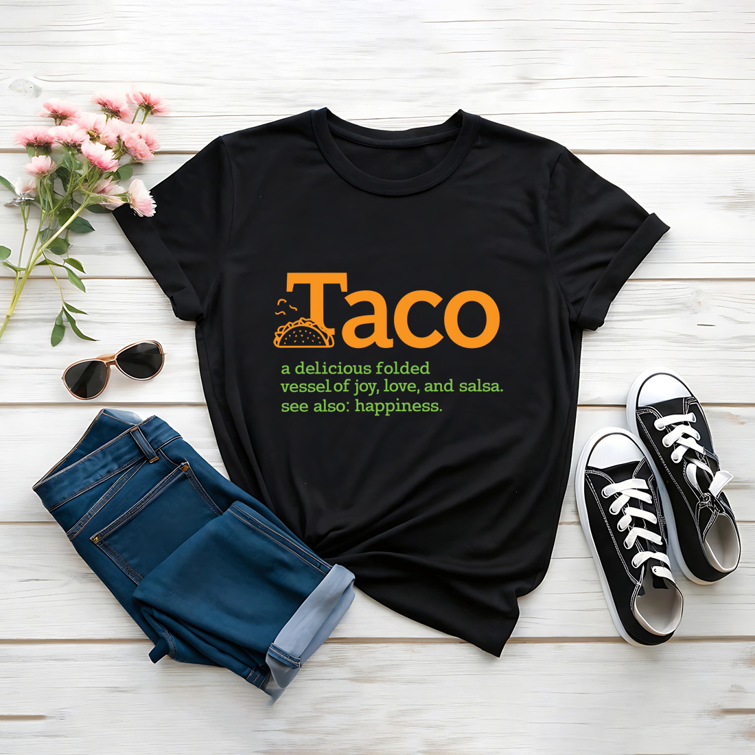 taco a delicious folded vessel of joy love and salsa graphic design 10 masterbundle flat t shirt 378