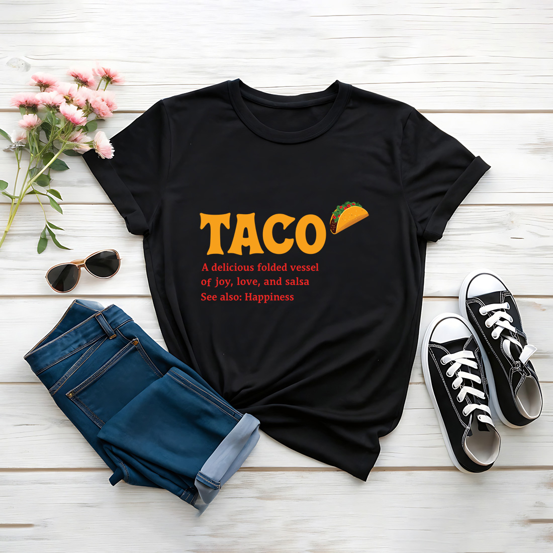 taco a delicious folded vessel of joy love and salsa graphic design 5 masterbundle flat t shirt 307