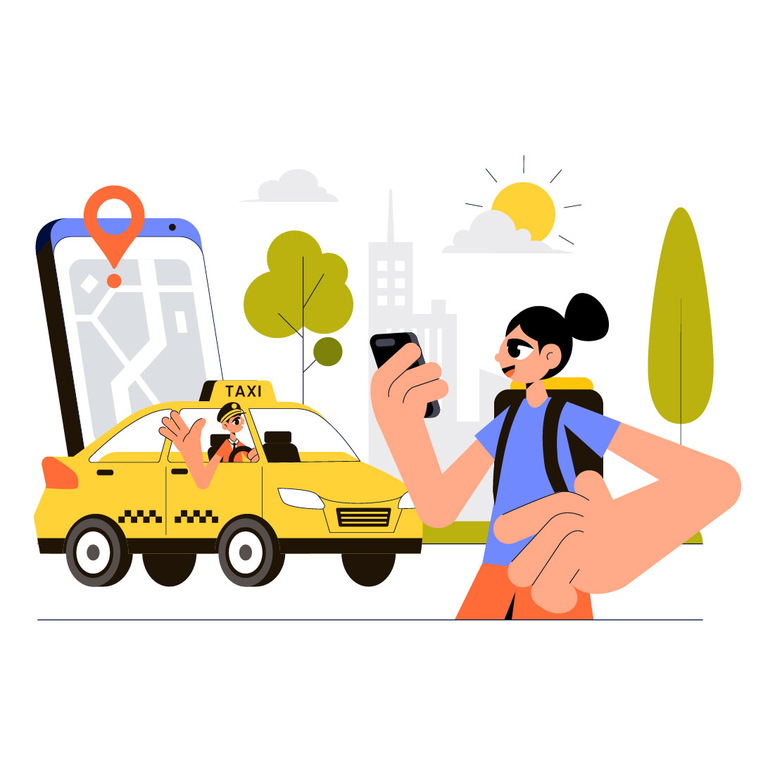 9 Taxi Booking Travel Service Illustration cover image.