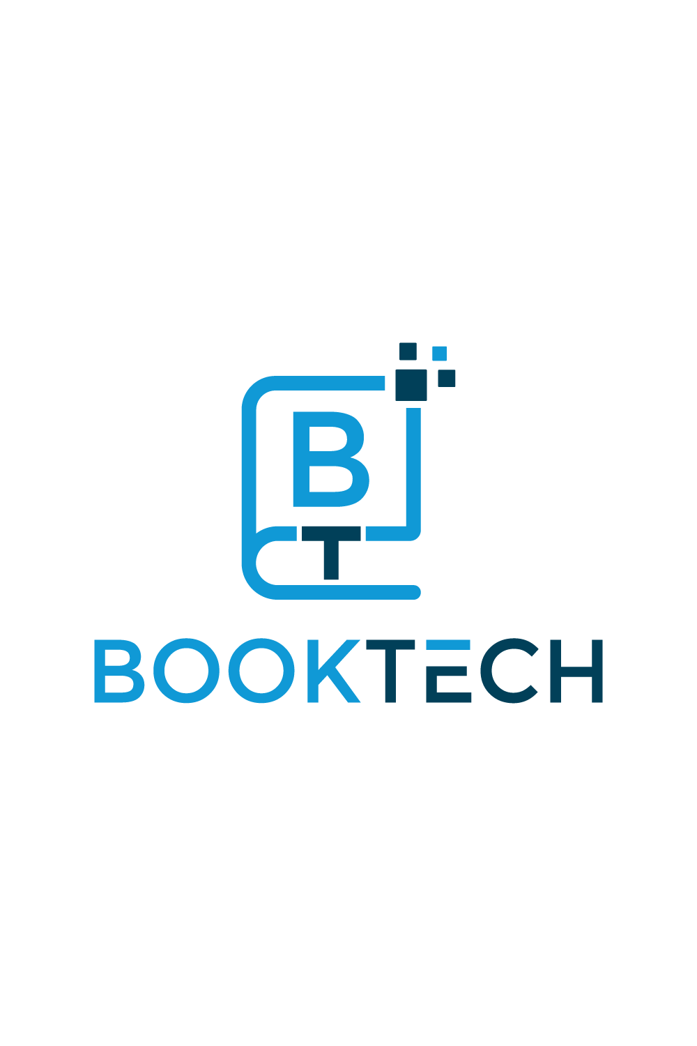 tech book logo designs, online education and learning designs concept, Book and technology logo designs pinterest preview image.