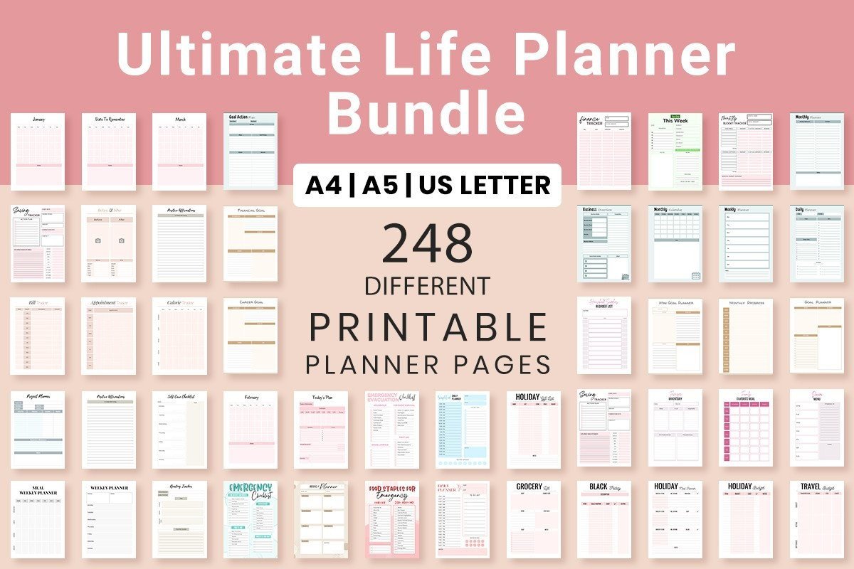 ultimate life printable planner bundle bundles 33257733 1 824