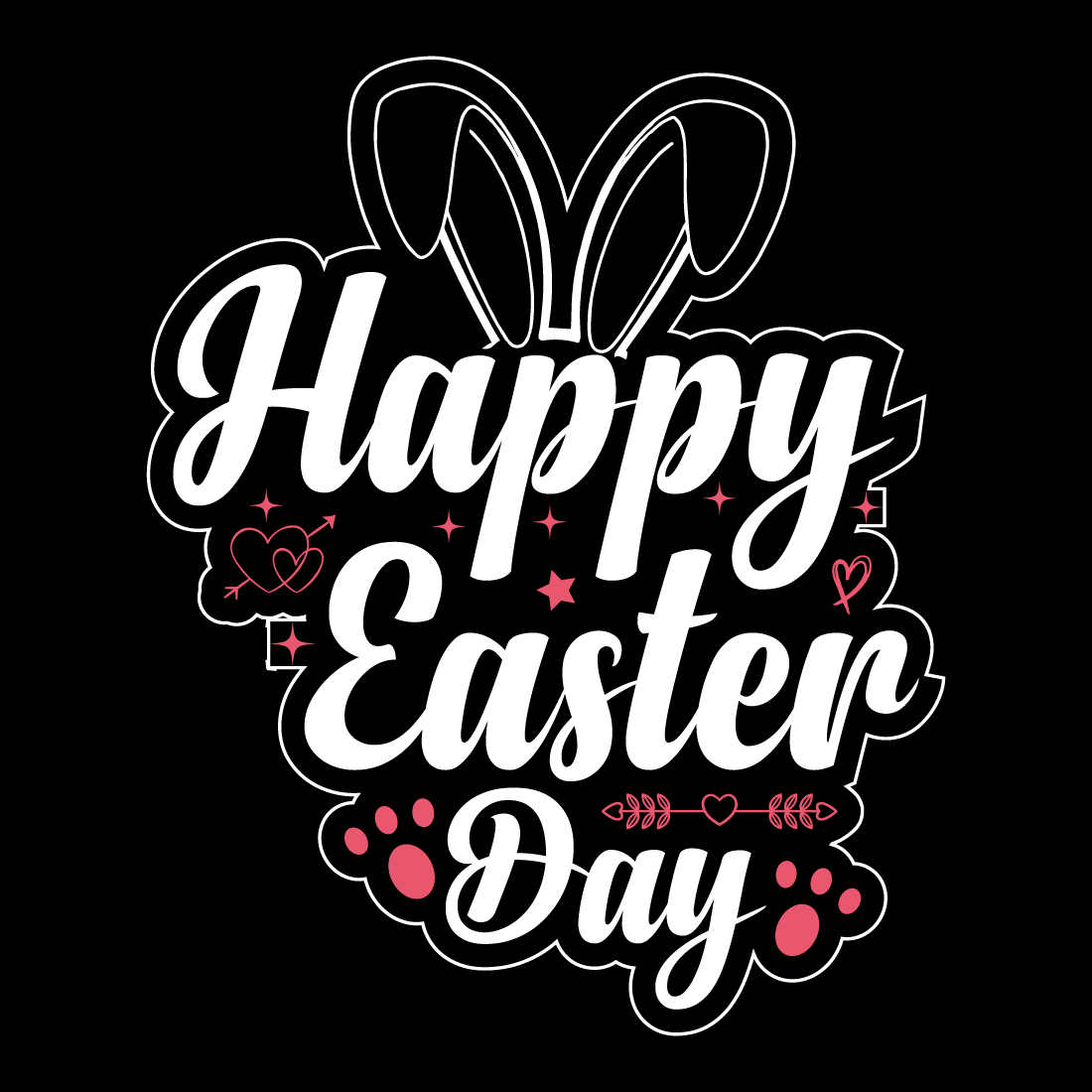 Happy Easter Day Bunny Illustration cover image.